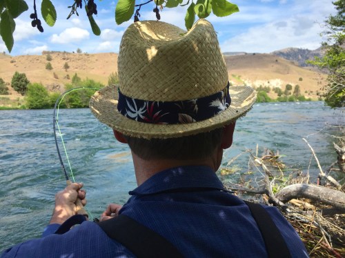 Eli Krainock with his rod bent on another nice fish.